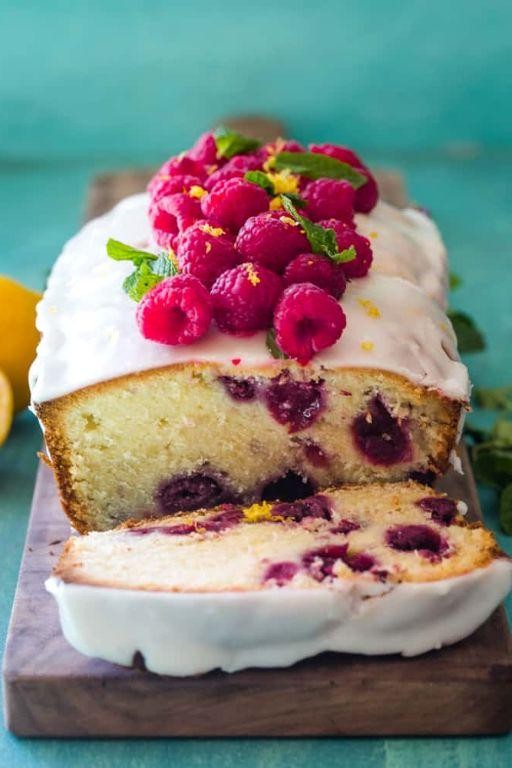 Lemon Raspberry Pound Cake with Icing