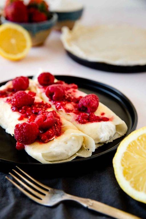 Lemon Ricotta Filled Crepes