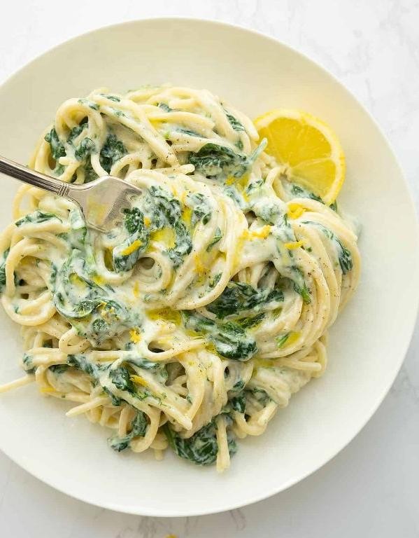 Lemon Ricotta Pasta with Spinach