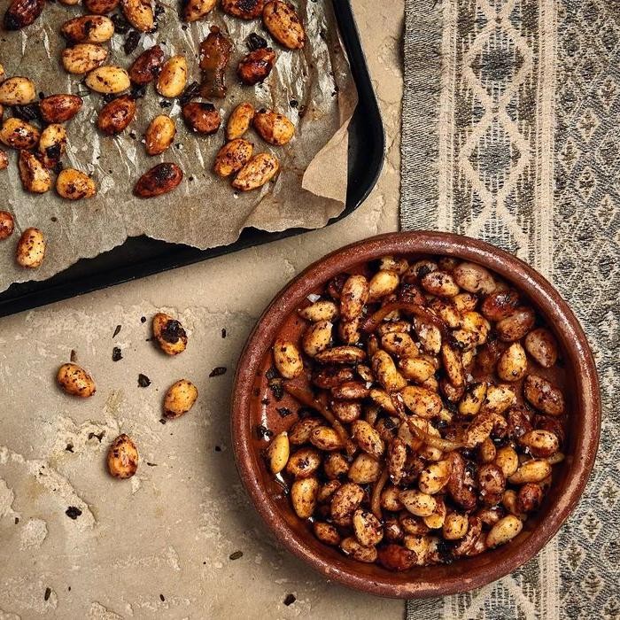 Lemon Roasted Tatsoi with Almonds