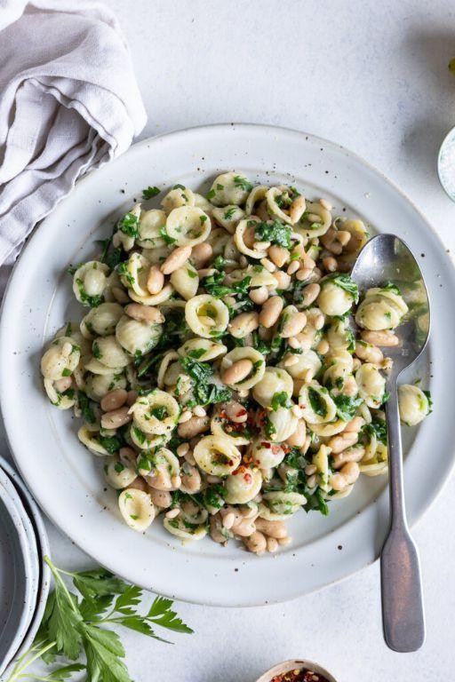 Lemon White Bean Pasta with Arugula