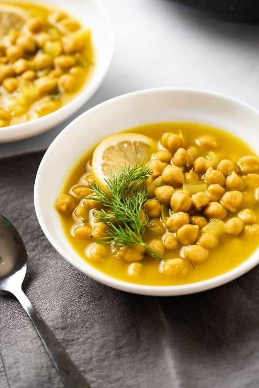 Lemon and Dill Chickpea Bean Soup