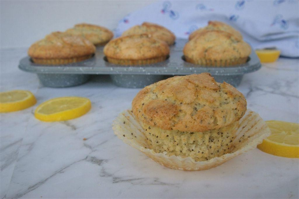 Lemon and Poppy Seed Muffins with a Twist of Applesauce