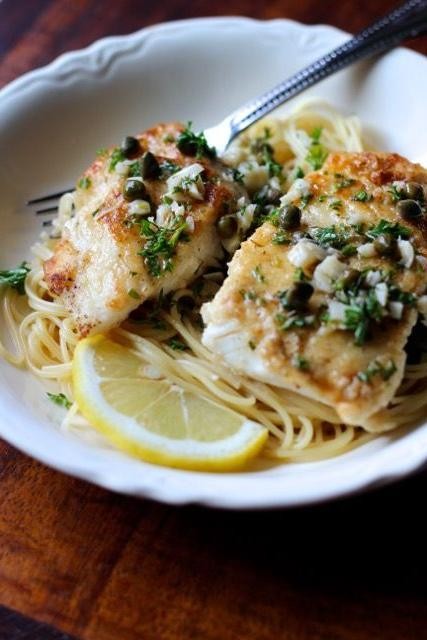 Lemon-Caper Pacific Halibut Piccata
