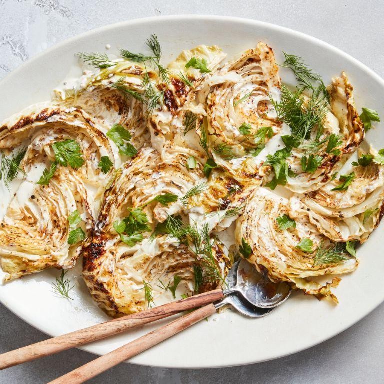 Lemony Roasted Cabbage Quarters