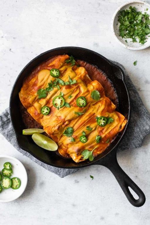 Lentil and Bell Pepper Green Enchiladas