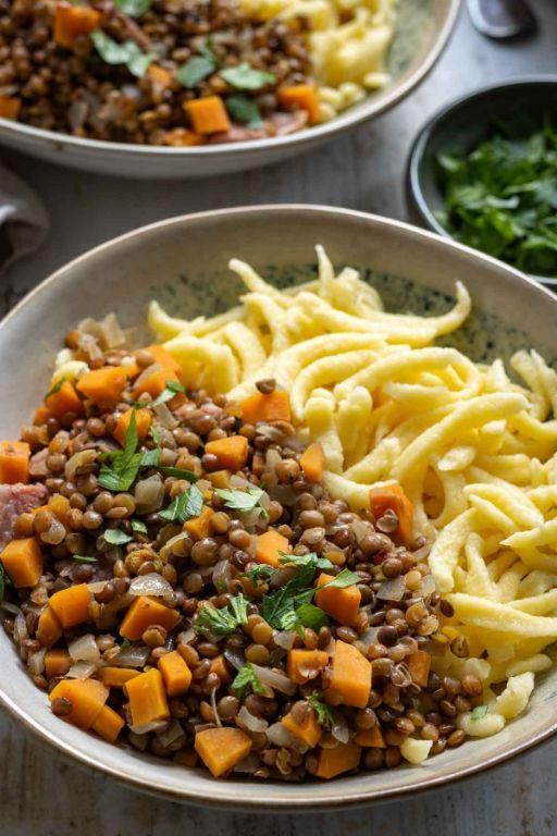 Lentil and Spaetzle Stew