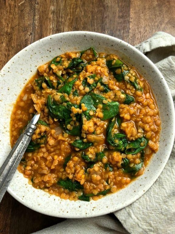 Lentil and Spinach Stew with Spices