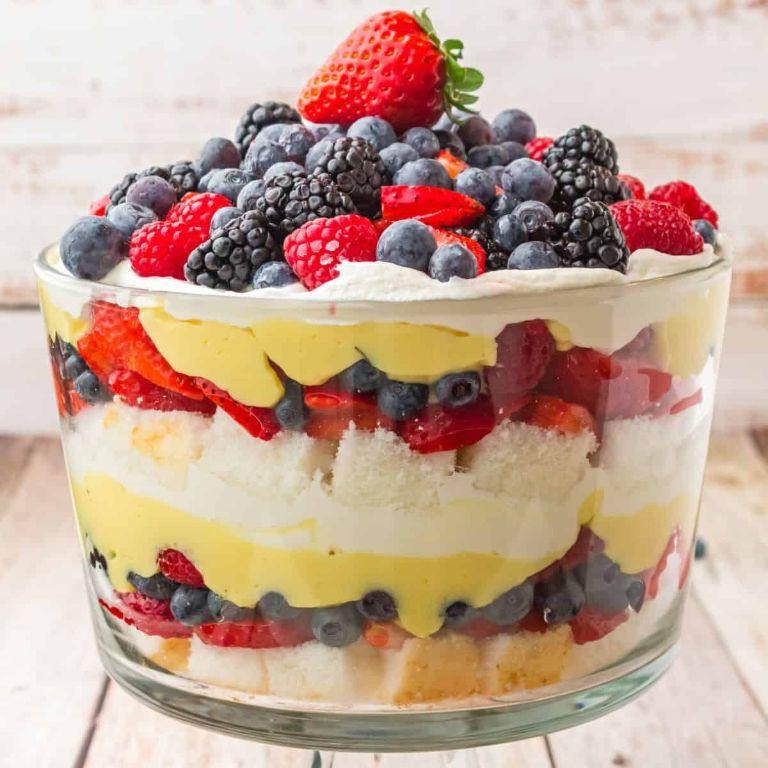 Light Angel Food Cake and Mixed Berry Trifle