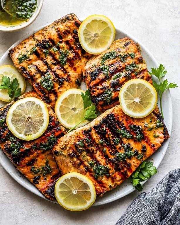 Light Lemon Herb Grilled Salmon