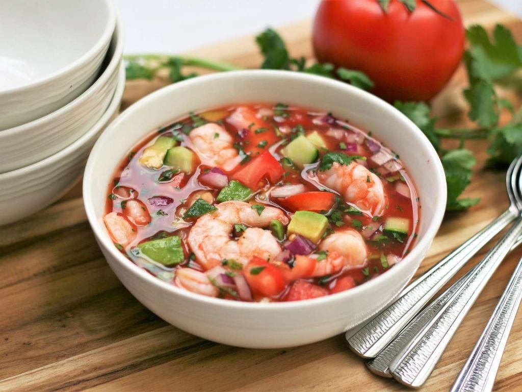 Light and Fresh Shrimp Gazpacho