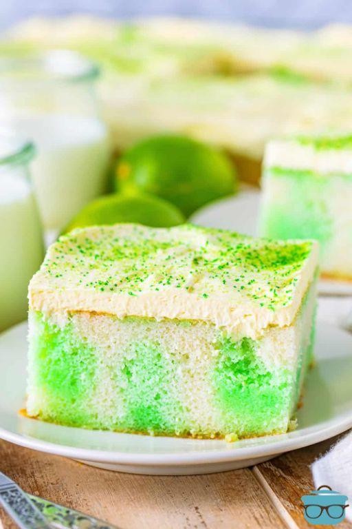 Lime Jello Cake with Whipped Frosting