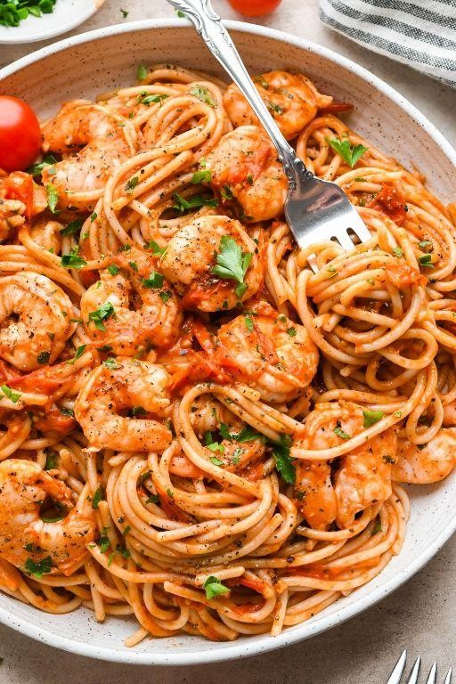 Linguine with Cherry Tomato and Shrimp