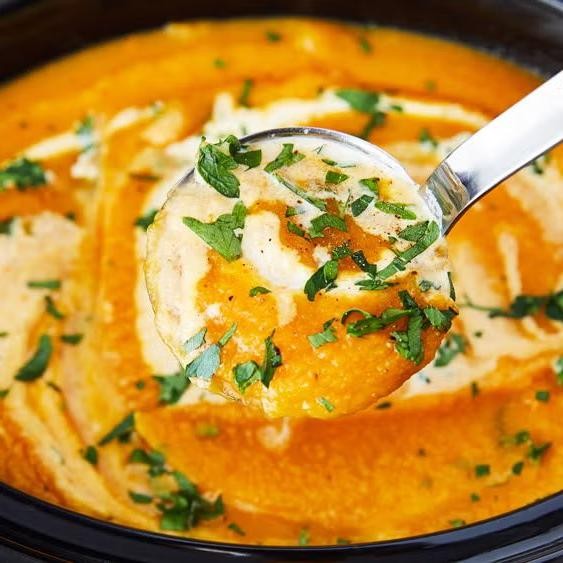 Lite Crock Pot Butternut Squash Soup