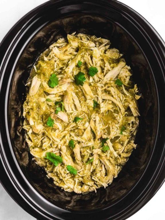 Lite Crock Pot Salsa Verde Chicken