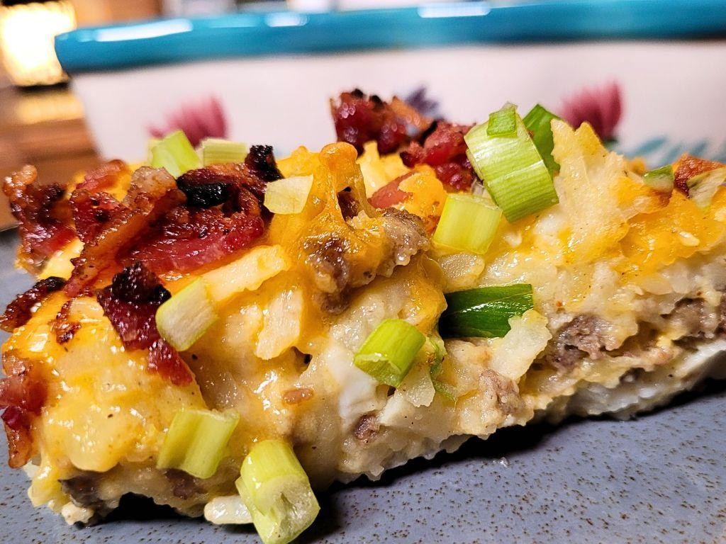Loaded Bacon Cheeseburger Hash Brown Casserole