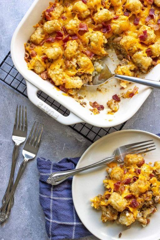 Loaded Bacon Cheeseburger Tater Tot Casserole