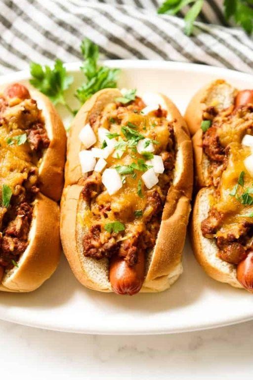 Loaded Nacho Hot Dog Chili