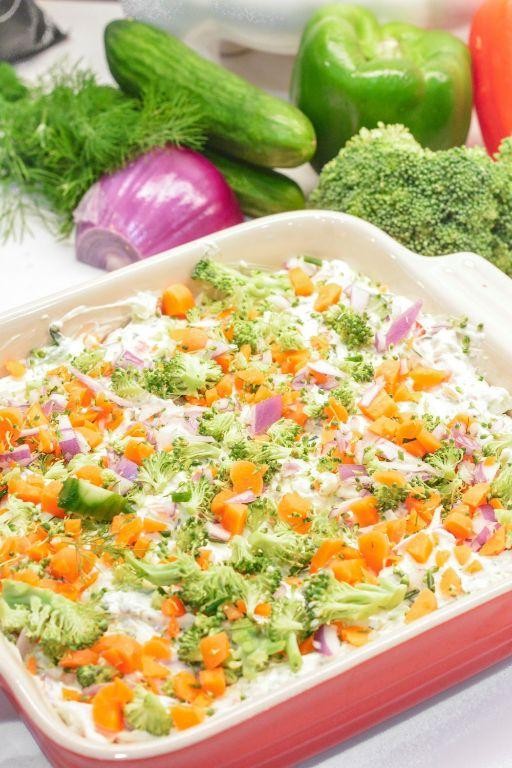 Loaded Veggie Pizza Dip