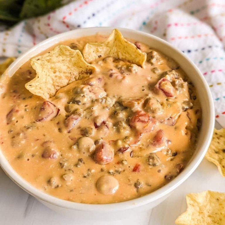 Loaded Velveeta Sausage Bacon Cheese Dip