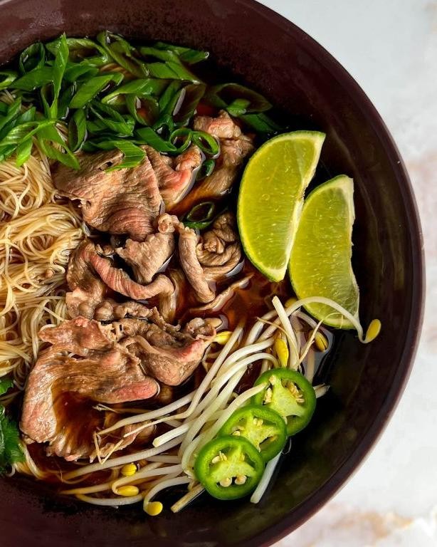 London Broil Pho with Rice Noodles