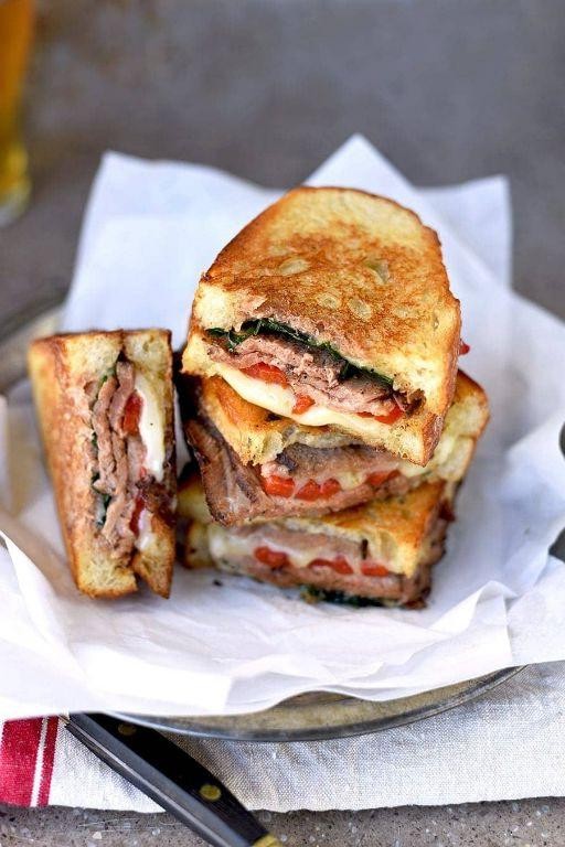London Broil Sandwiches with Melted Cheese