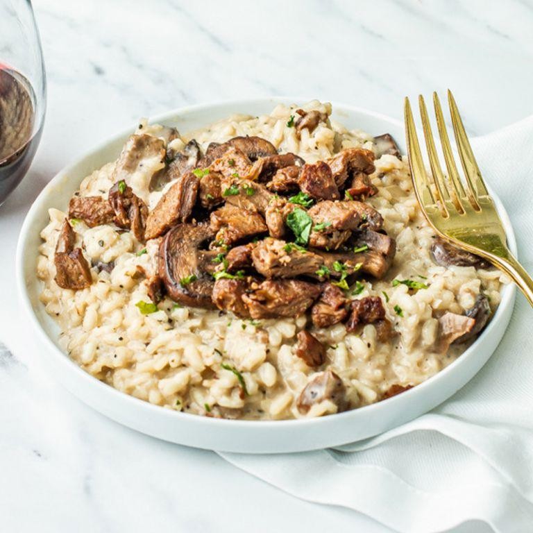 London Broil and Mushroom Risotto
