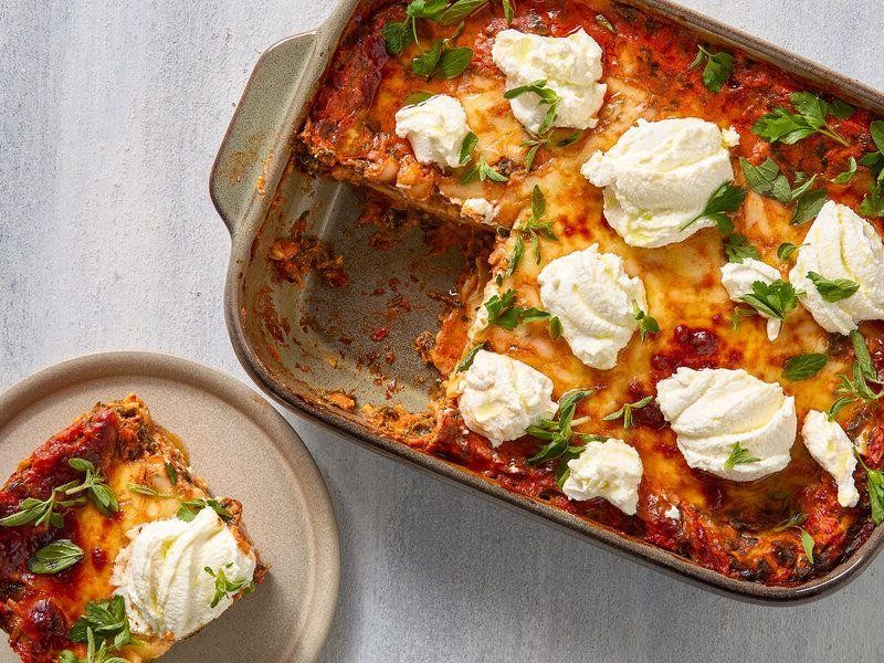 Loofah Lasagna with Ricotta and Spinach