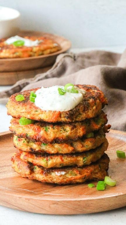 Loofah Vegetable Fritters with Yogurt Dip