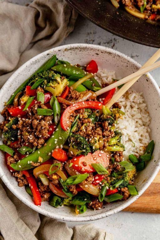 Low Calorie Beef Mince and Vegetable Stir Fry