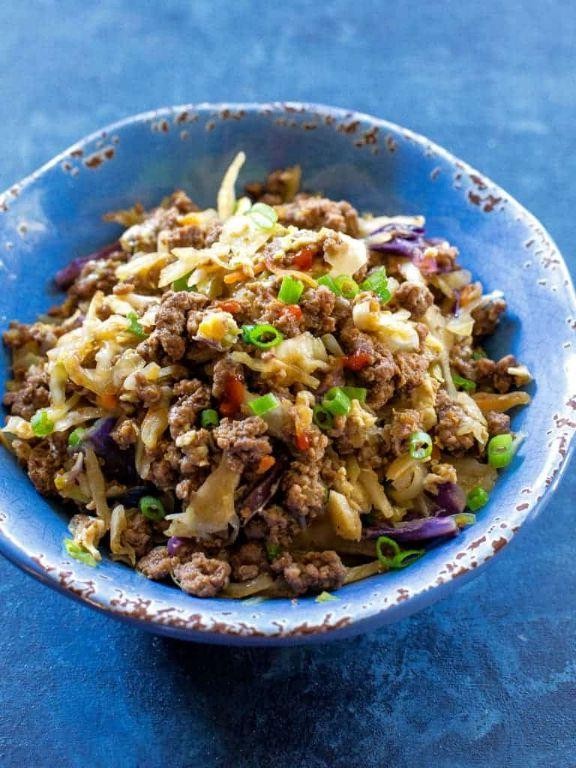Low Carb Beef Egg Roll in a Bowl