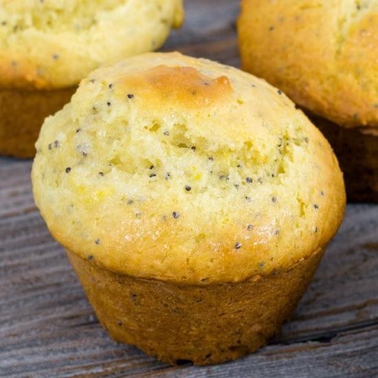 Low Salt Lemon Poppy Seed Muffins