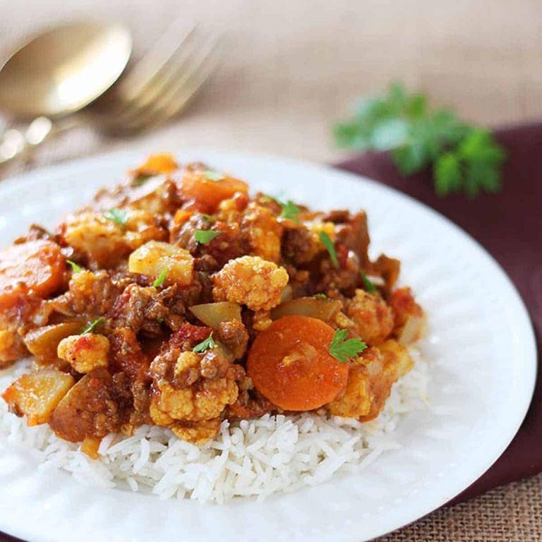 Low-Cal Beef Mince and Cauliflower Curry