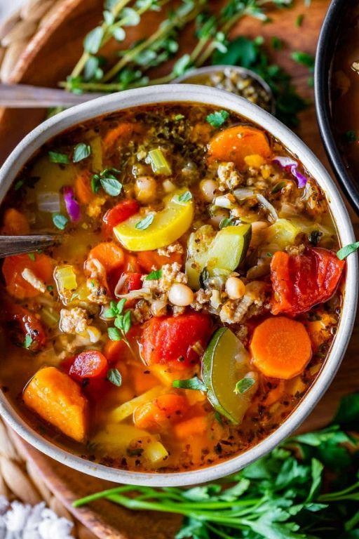 Low-Cal Ground Turkey and Vegetable Soup