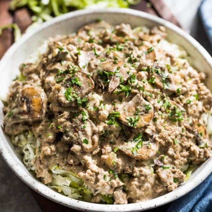 Low-Carb Ground Beef Stroganoff
