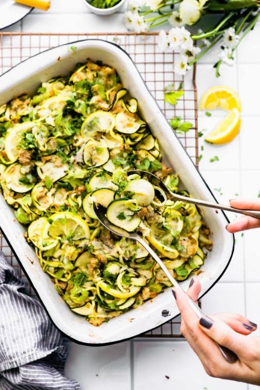 Low-Carb Tuna Noodle Casserole with Zoodles