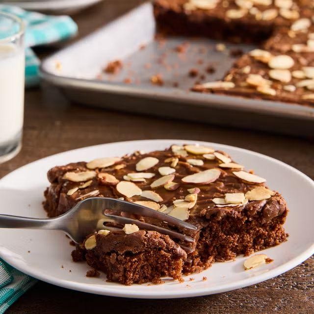 Low-Sugar Chocolate Sheet Cake with Almond Milk
