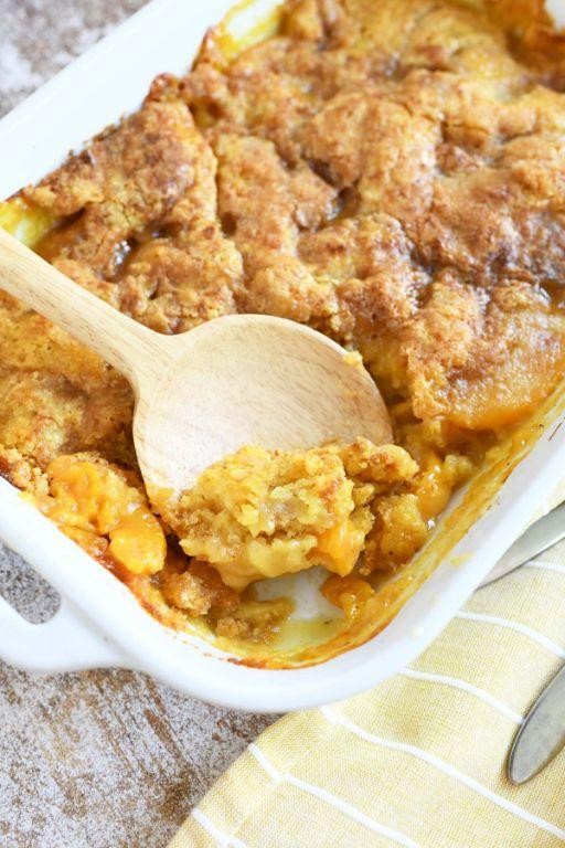 Low-Sugar Peach Dump Cake Alternative