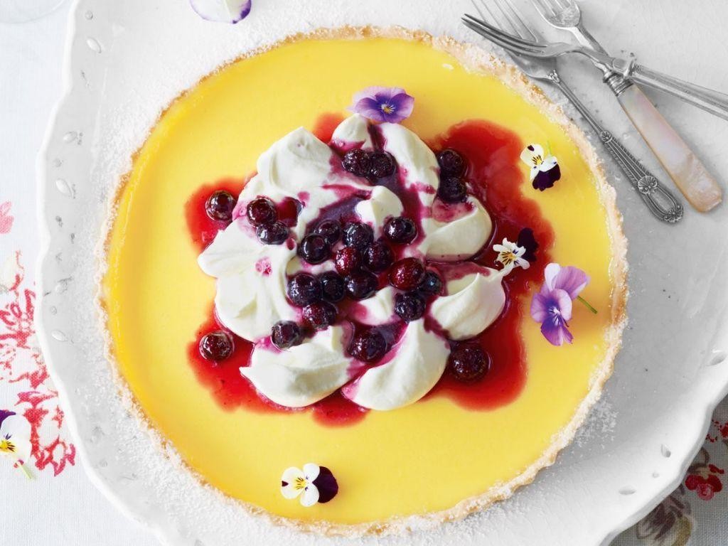 Luscious Lemon Tart with Berry Garnish