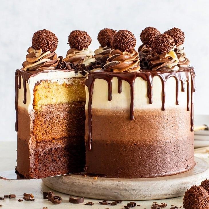 Luscious Triple Chocolate Layer Cake