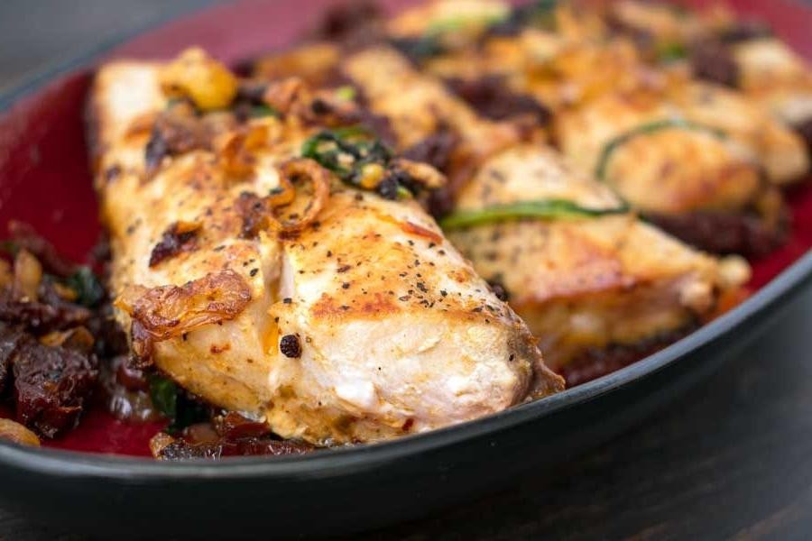 Mahi Mahi with Tomato Basil Cream Sauce