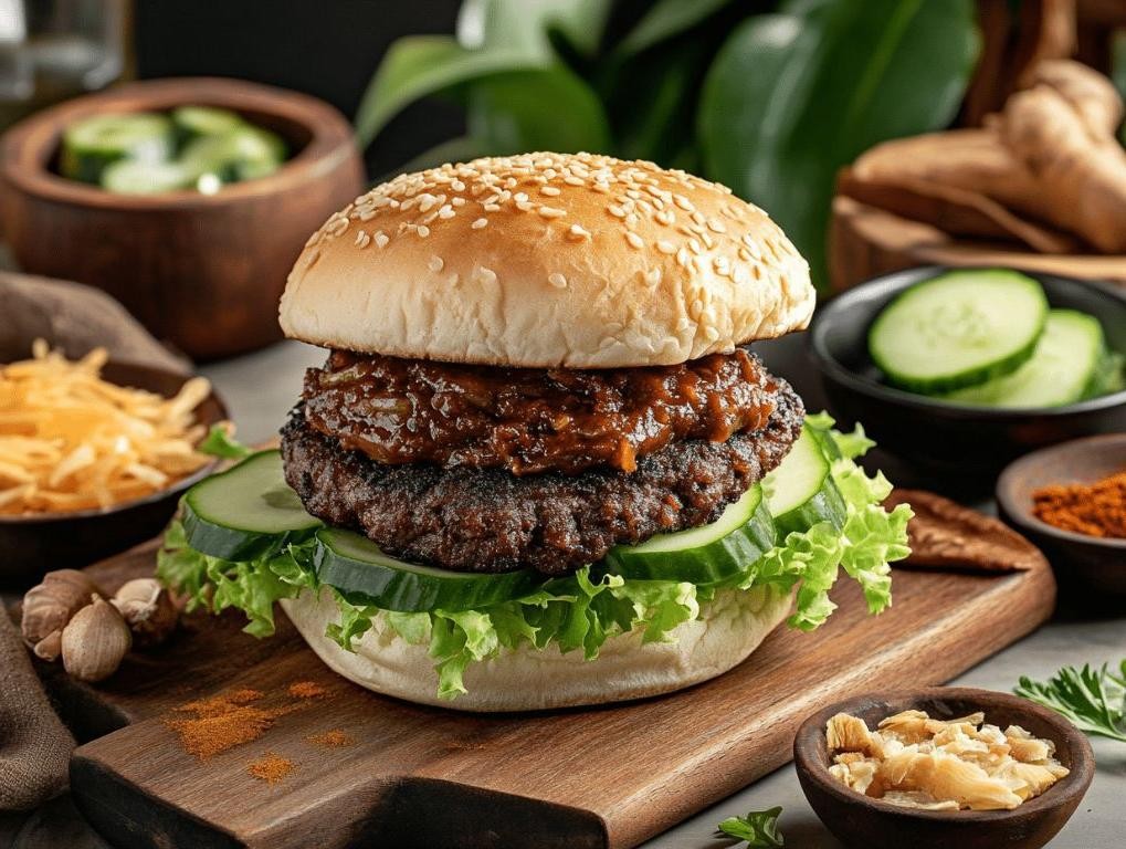 Malaysian Rendang Lamb Burgers