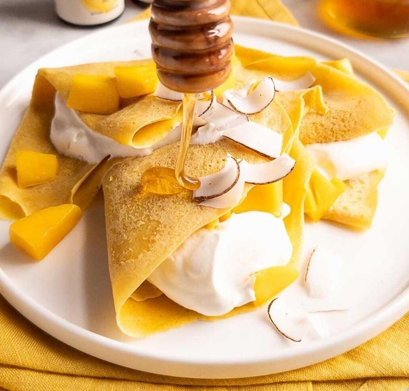 Mango Coconut Cream Crepes