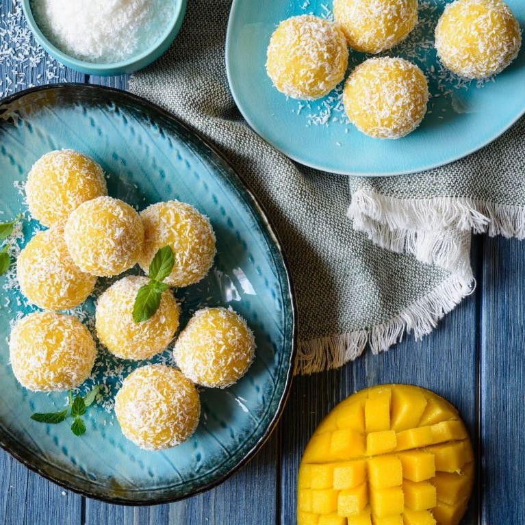Mango Coconut Ice Cream Balls