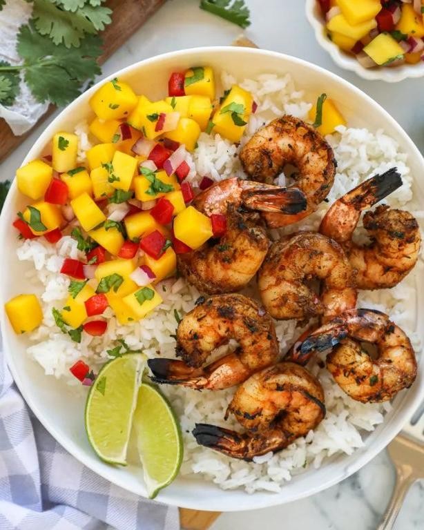 Mango Salsa Broiled Shrimp