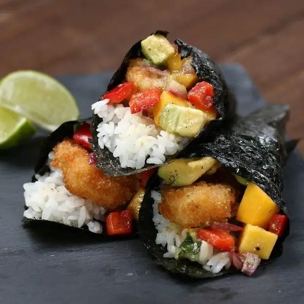 Mango Shrimp and Black Rice Sushi Rolls