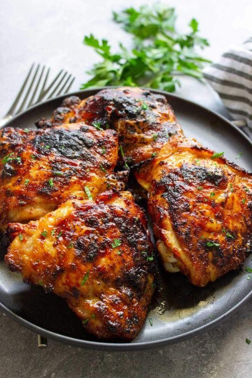 Maple Dijon Air Fryer Chicken Thighs