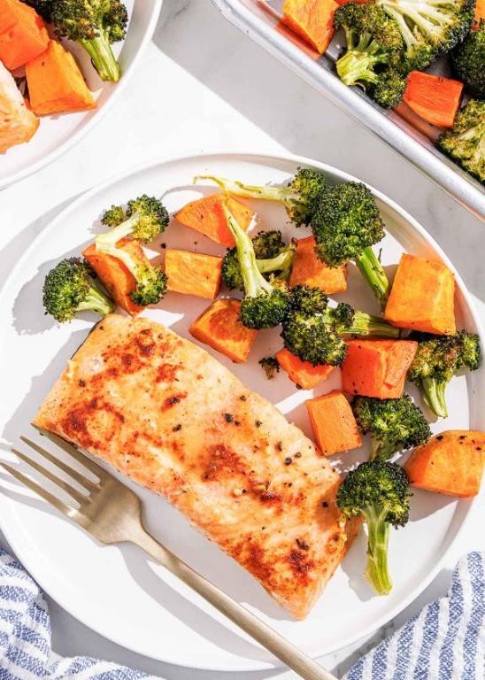 Maple Dijon Baked Salmon with Broccoli