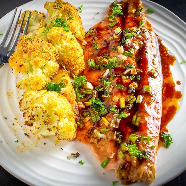 Maple Dijon Baked Trout