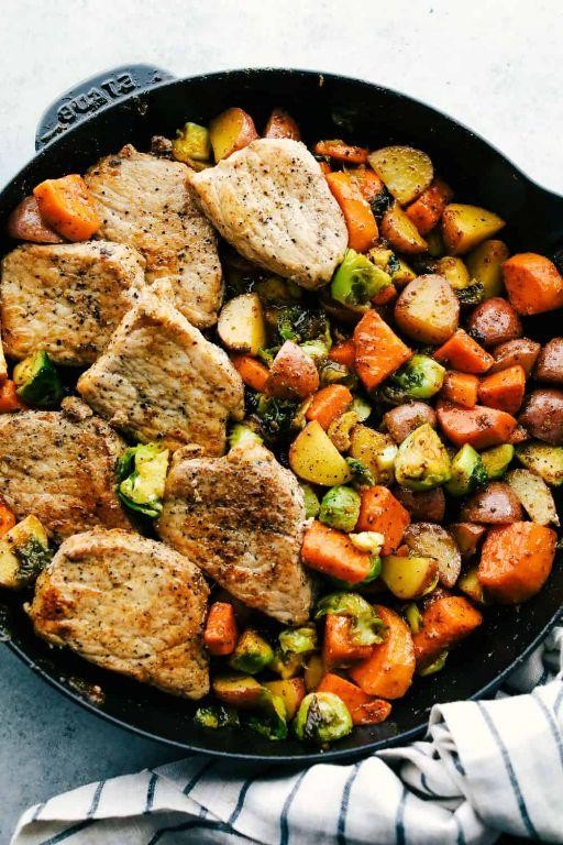 Maple Dijon Pork Tips with Vegetables